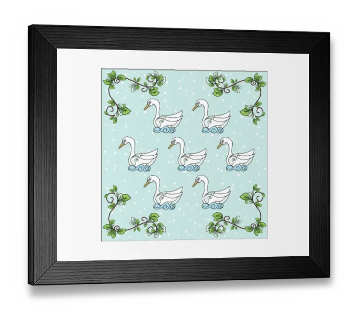 Framed Print : The Twelve days Of Christmas Series. Seven Swans a Swimming Framed Print : The Twelve days Of Christmas Series. Seven Swans a Swimming