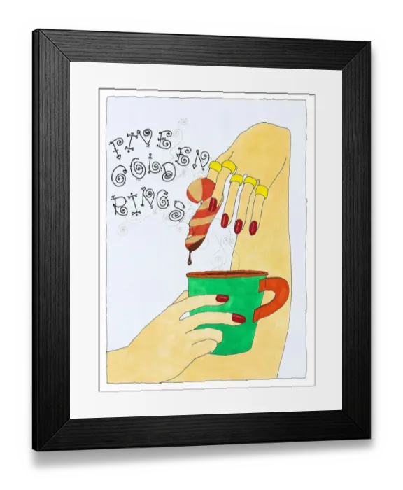 Framed Print : Five Golden Rings, The Twelve Days of Christmas Framed Print : Five Golden Rings, The Twelve Days of Christmas
