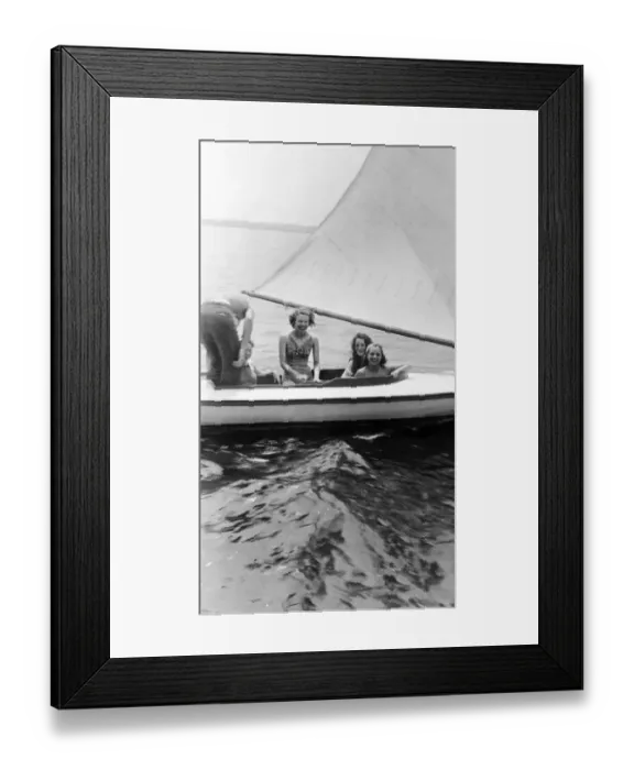 Framed Print : 20-25 years, adults, archival, b, black & white, boating, body of water, caucasian Framed Print : 20-25 years, adults, archival, b, black & white, boating, body of water, caucasian