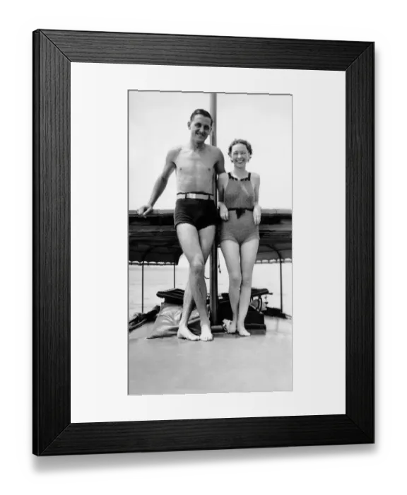 Framed Print : 540, adults, boat, black & white, brunette, blonde, blond, black and white, body of water Framed Print : 540, adults, boat, black & white, brunette, blonde, blond, black and white, body of water