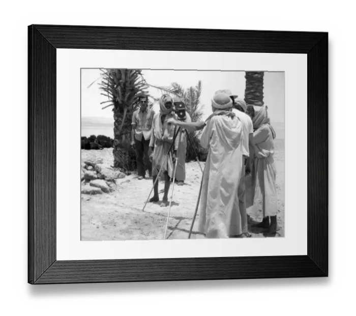 Framed Print : 25-30 years, 30-35 years, adults, arabic, archival, back view, beach, black & white
