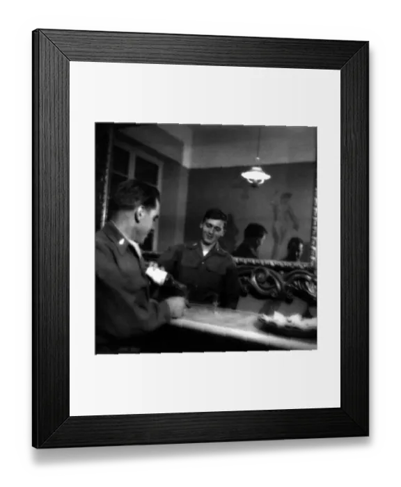 Framed Print : 522, adults, alcohol, antique, bar, beverage, black & white, caucasian, drink, half-length