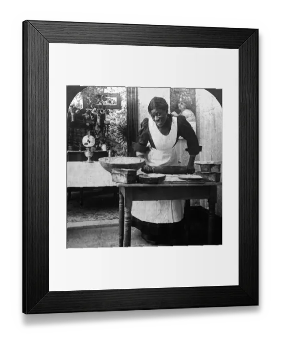 Framed Print : 522, adult, african american, african descent, antique, apron, baking, black & white Framed Print : 522, adult, african american, african descent, antique, apron, baking, black & white