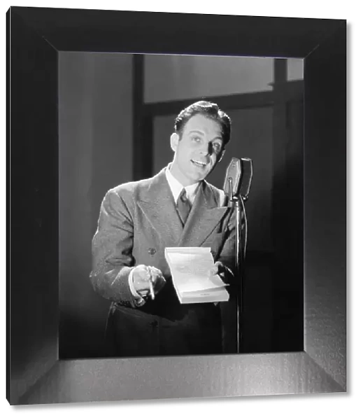Radio Announcer at Microphone- 1936