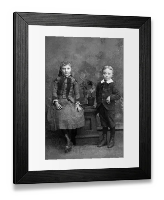Framed Print : 5-6 years, 557, 7-9 years, archival, attire, black & white, black and white, boy