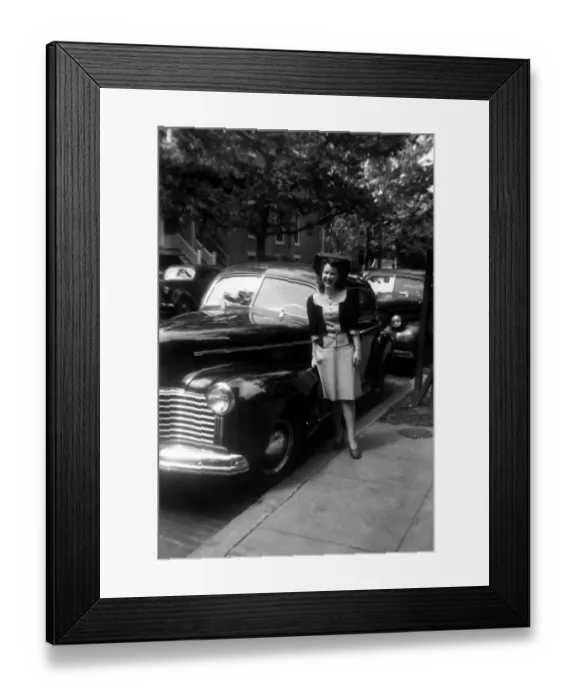 Framed Print : 25-30 years, 30-35 years, adult, archival, automobile, black & white, c, car, car Framed Print : 25-30 years, 30-35 years, adult, archival, automobile, black & white, c, car, car