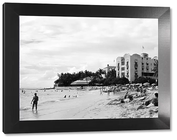 522, adults, antique, beach, black & white, body of water, building, caucasian, coast
