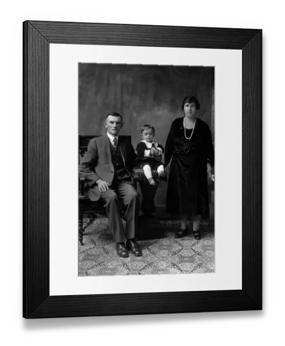 Framed Print : 1-3 years, 40-45 years, adults, archival, b, black & white, boy, caucasian, child Framed Print : 1-3 years, 40-45 years, adults, archival, b, black & white, boy, caucasian, child