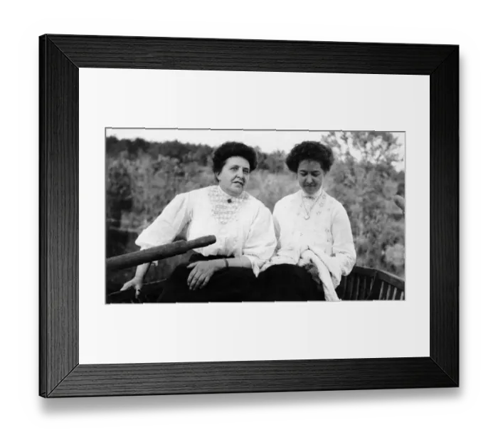 Framed Print : 522, adults, antique, black & white, boat, boating, brunette, caucasian, females Framed Print : 522, adults, antique, black & white, boat, boating, brunette, caucasian, females