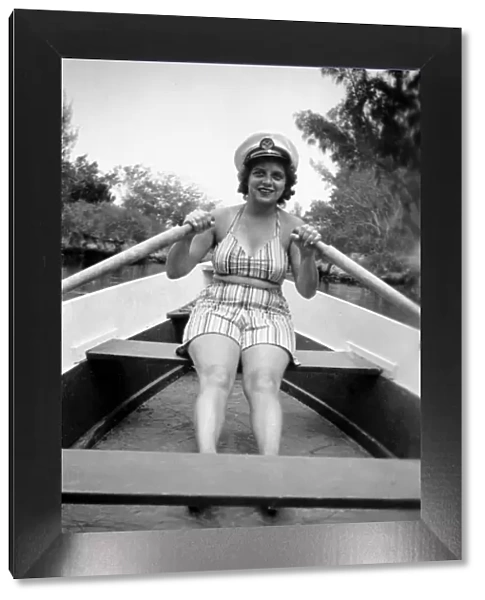 522, adult, antique, black & white, boat, boating, body of water, brunette, caucasian