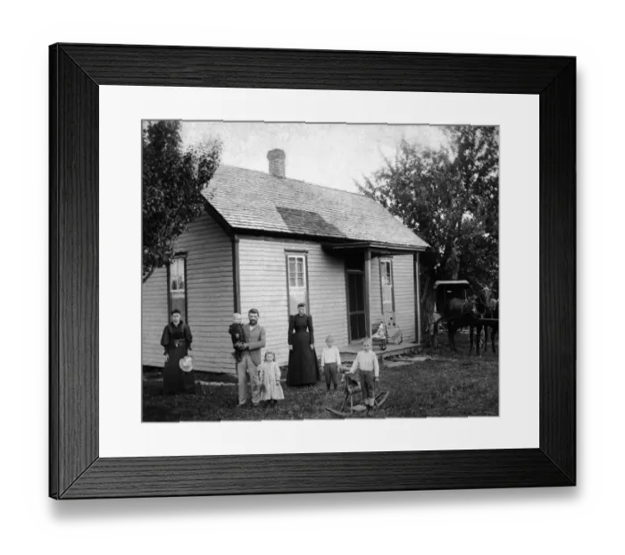 Framed Print : 522, adults, antique, baby, black & white, boys, building, caucasian, children, equine Framed Print : 522, adults, antique, baby, black & white, boys, building, caucasian, children, equine