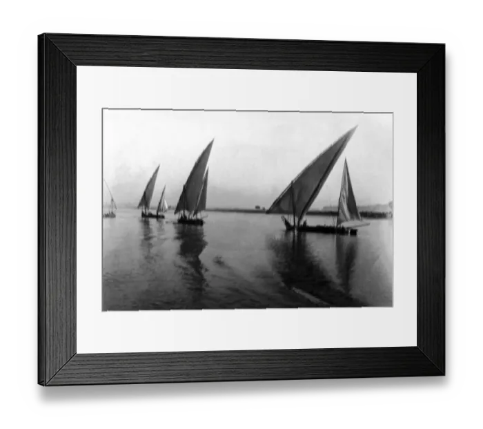 Framed Print : archival, black & white, boating, boats, circa, copy space, day, historical, horizon Framed Print : archival, black & white, boating, boats, circa, copy space, day, historical, horizon