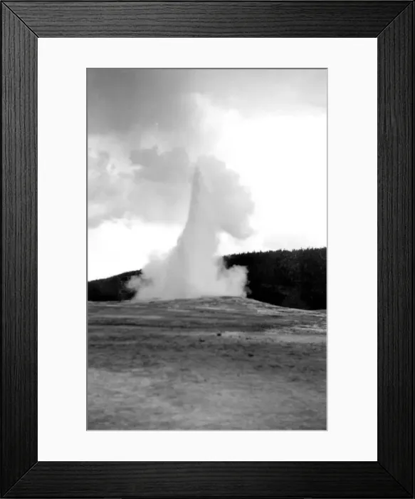 Framed Print : archival, black & white, c, copy space, erupting, eruption, fountain, geyser, historical Framed Print : archival, black & white, c, copy space, erupting, eruption, fountain, geyser, historical