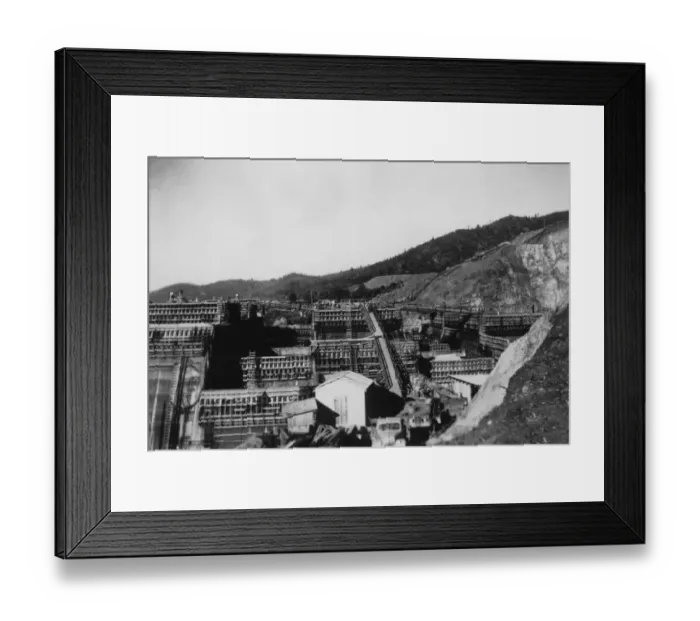Framed Print : archival, black & white, buildings, c, city, cityscape, copy space, high angle view
