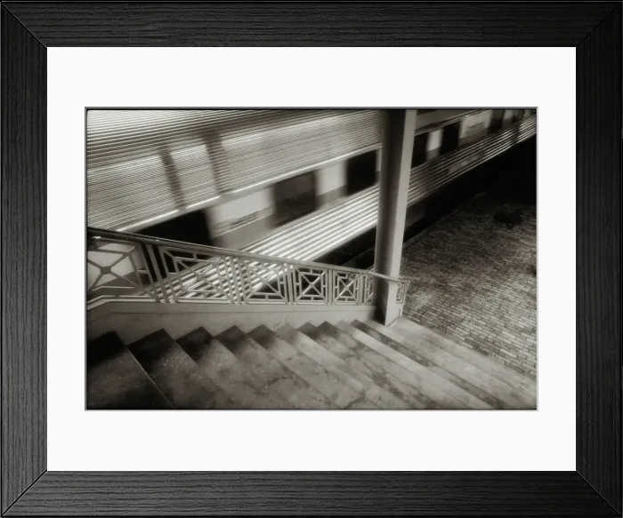 Framed Print : Train pulling out from the station Framed Print : Train pulling out from the station
