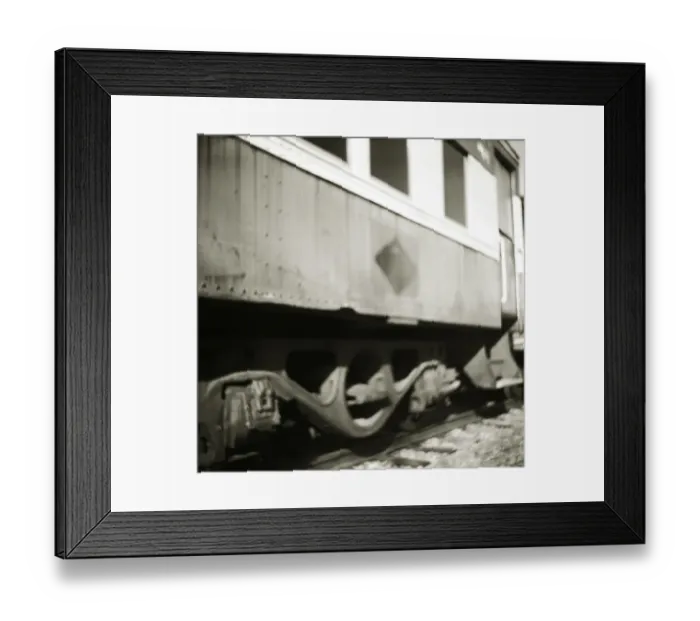 Framed Print : Vintage wooden railroad car, low section (B&W, soft focus) Framed Print : Vintage wooden railroad car, low section (B&W, soft focus)