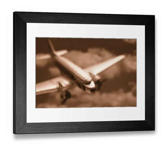 Framed Print : Dc 3 Flying in Clouds in Sepia Framed Print : Dc 3 Flying in Clouds in Sepia