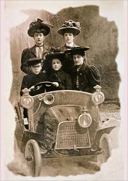 Family Posing in Car