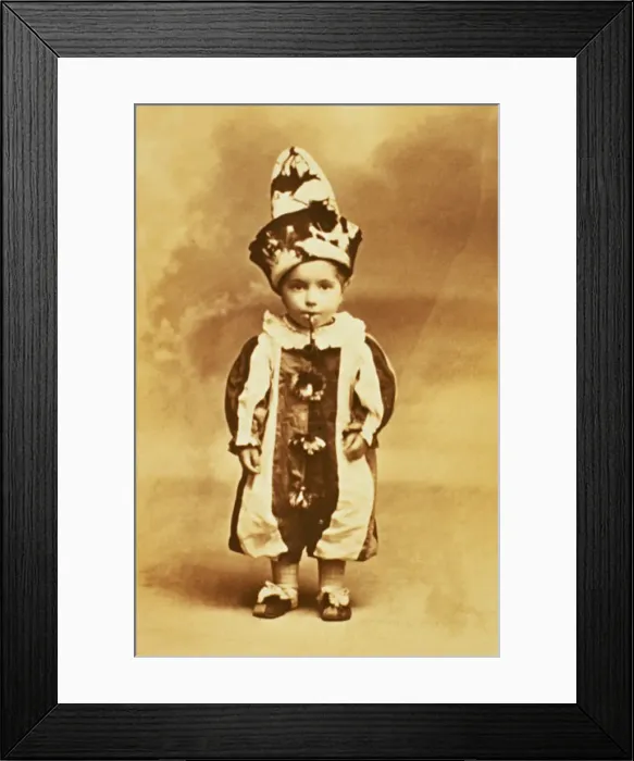 Framed Print : Toddler Dressed as Smoking Clown Framed Print : Toddler Dressed as Smoking Clown