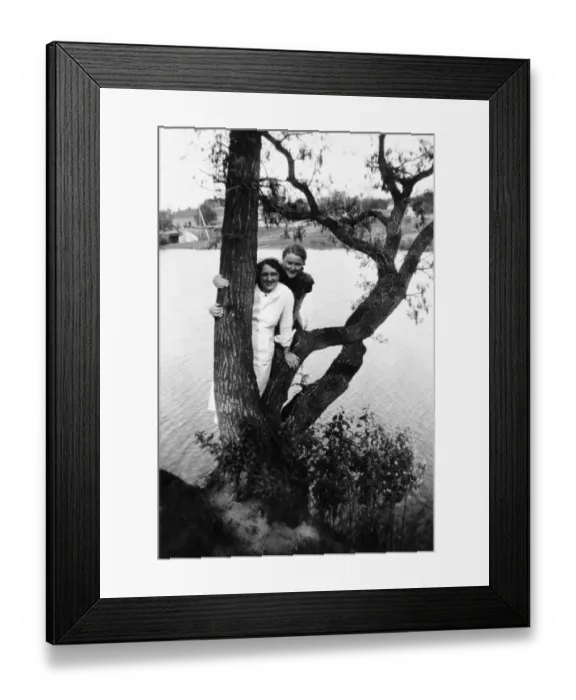 Framed Print : 522, adults, antique, black & white, body of water, caucasian, eye contact, females Framed Print : 522, adults, antique, black & white, body of water, caucasian, eye contact, females
