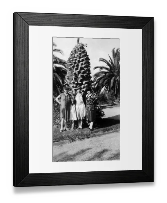 Framed Print : 522, adults, antique, black & white, caucasian, child, eye contact, females, full-length Framed Print : 522, adults, antique, black & white, caucasian, child, eye contact, females, full-length