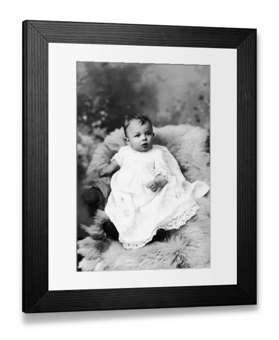 Framed Print : 1-6 months, 557, antique, archival, attire, baby, black & white, black and white
