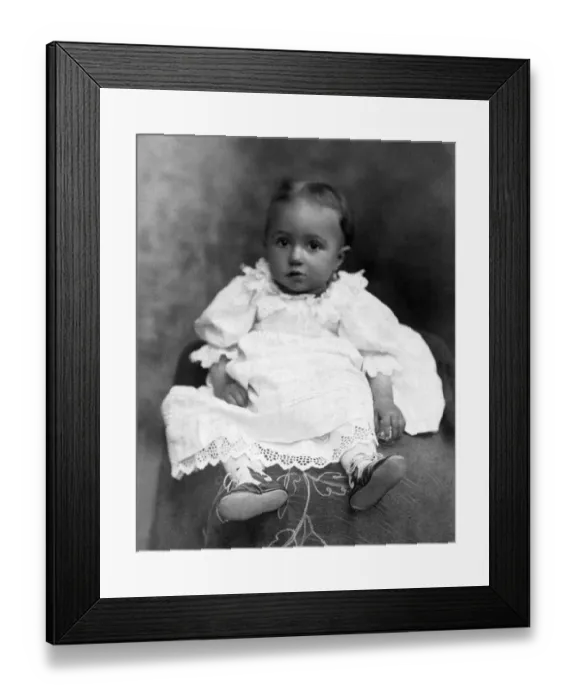 Framed Print : 1-6 months, 557, antique, archival, attire, baby, baby clothing, black & white, black and white
