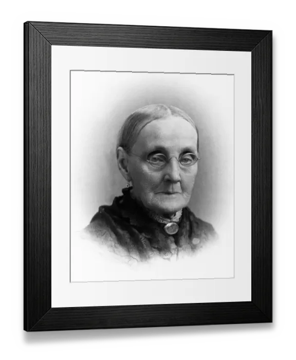 Framed Print : 70s adult, adult, archival, b, black & white, caucasian, elderly woman, eye contact