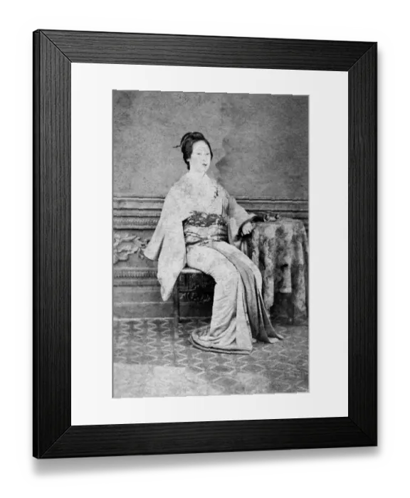 Framed Print : adult, archival, art, asian, black & white, brunette, chair, circa, copy space, culture Framed Print : adult, archival, art, asian, black & white, brunette, chair, circa, copy space, culture