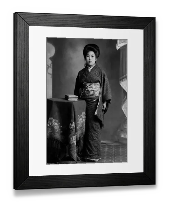 Framed Print : 20-25 years, adult, archival, asian, b, big hair, black & white, brunette, culture Framed Print : 20-25 years, adult, archival, asian, b, big hair, black & white, brunette, culture