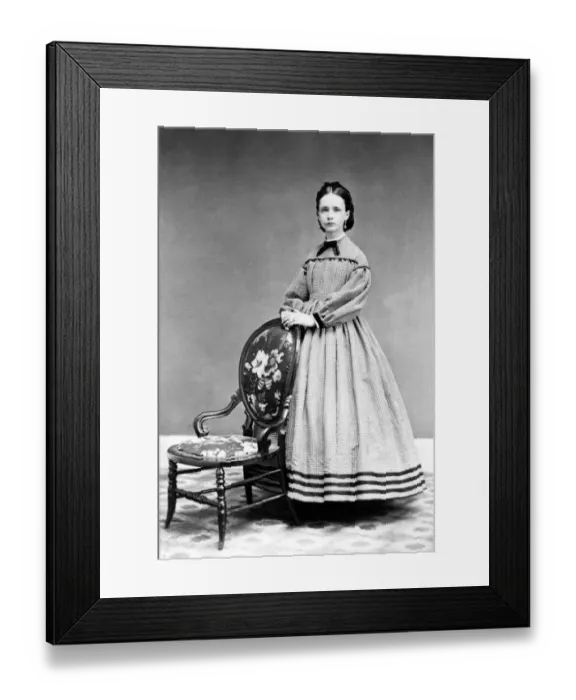 Framed Print : 16-17 years, adolescent, adult, black & white, brunette, c, caucasian, chair, dress Framed Print : 16-17 years, adolescent, adult, black & white, brunette, c, caucasian, chair, dress