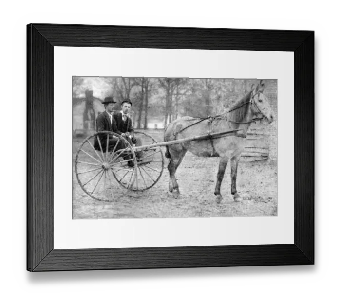 Framed Print : 20-25 years, 30-35 years, adults, archival, black & white, carriage, caucasian, day Framed Print : 20-25 years, 30-35 years, adults, archival, black & white, carriage, caucasian, day