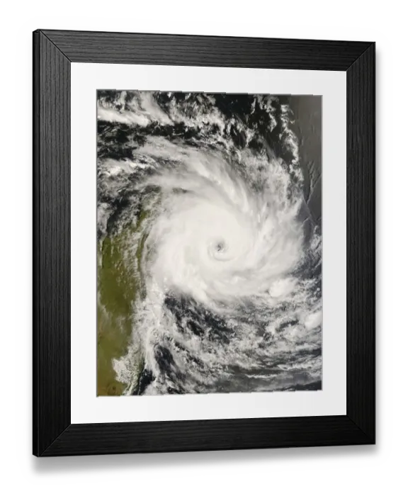 Framed Print : nobody, background, nature, tropical, storm, aerial view, weather, cyclone