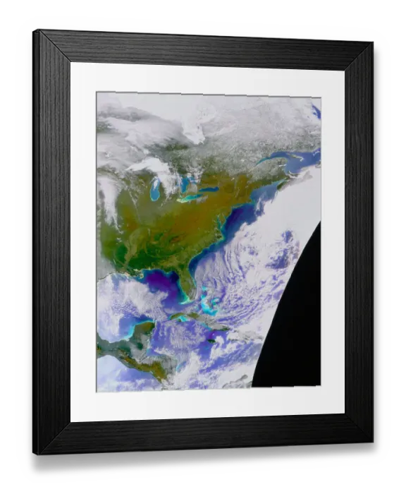 Framed Print : Satellite View of Eastern North America Framed Print : Satellite View of Eastern North America