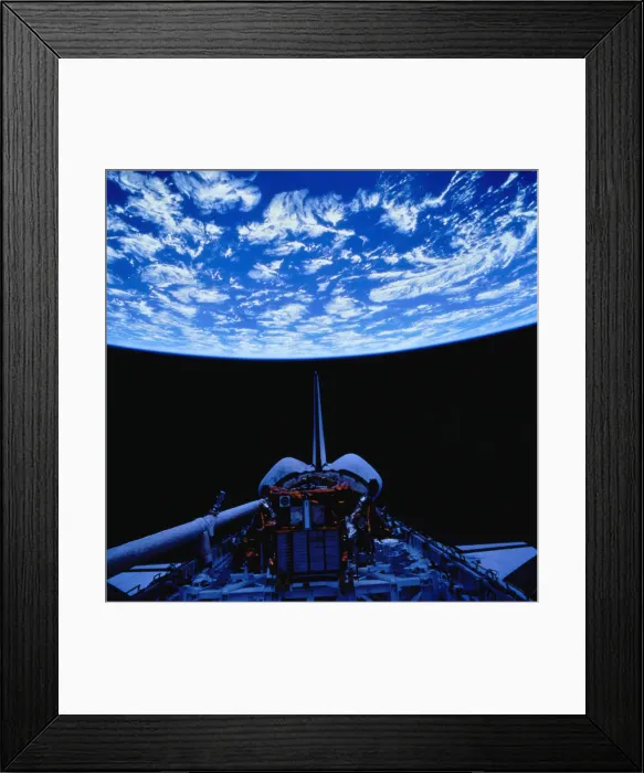 Framed Print : Space Shuttle and Earth