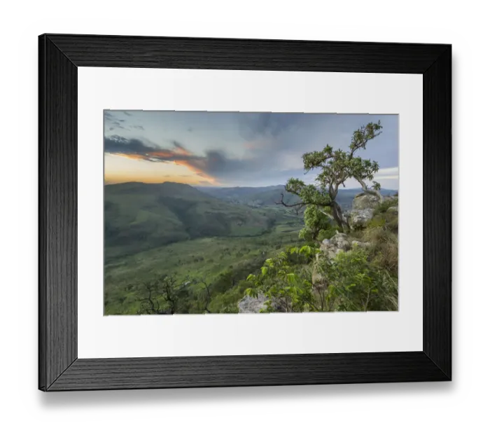 Framed Print : View of neighbouring village from Hluhluwe Umfilozi Game Reserve, KwaZulu-Natal Province, South Africa Framed Print : View of neighbouring village from Hluhluwe Umfilozi Game Reserve, KwaZulu-Natal Province, South Africa