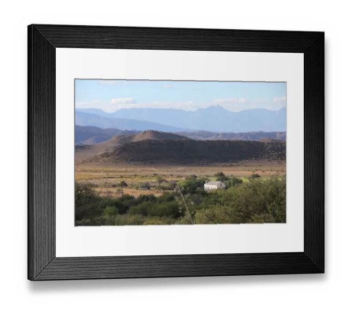 Framed Print : An old farmhouse in a typical Little Karoo landscape near Barrydale in the Western Framed Print : An old farmhouse in a typical Little Karoo landscape near Barrydale in the Western