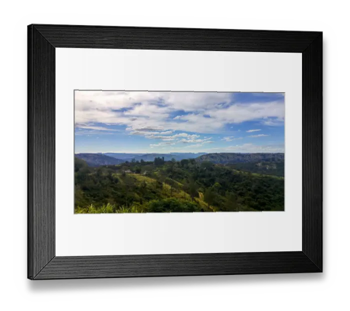 Framed Print : Scenic green landscape and clouds, Hillcrest, South Africa Framed Print : Scenic green landscape and clouds, Hillcrest, South Africa