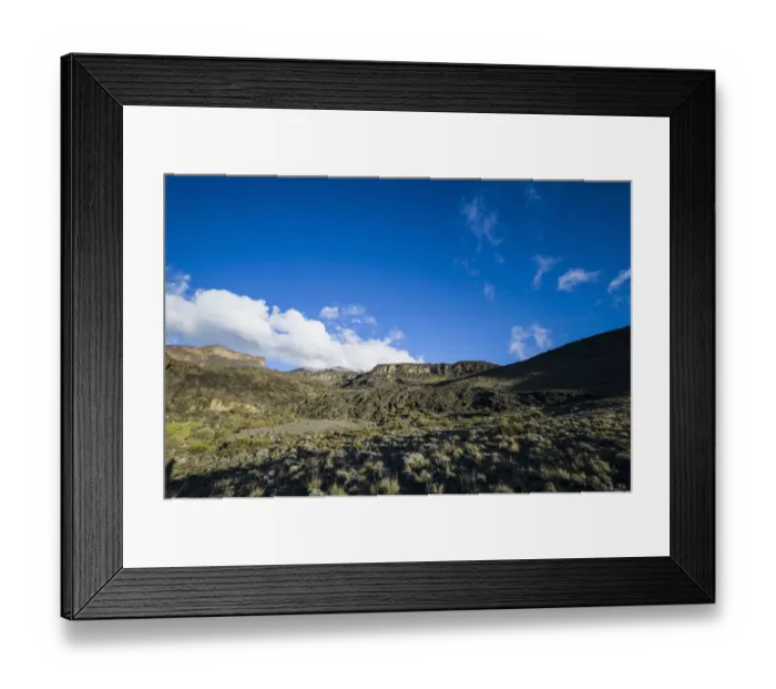 Framed Print : Scenic view from Moir Huts Camp, alpine zone, Mount Kilimanjaro, Kilimanjaro Region, Tanzania Framed Print : Scenic view from Moir Huts Camp, alpine zone, Mount Kilimanjaro, Kilimanjaro Region, Tanzania