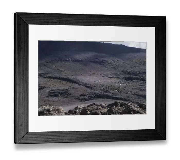 Framed Print : High angle view of Moir Huts camp in harsh alpine zone, Mount Kilimanjaro, Kilimanjaro Region, Tanzania