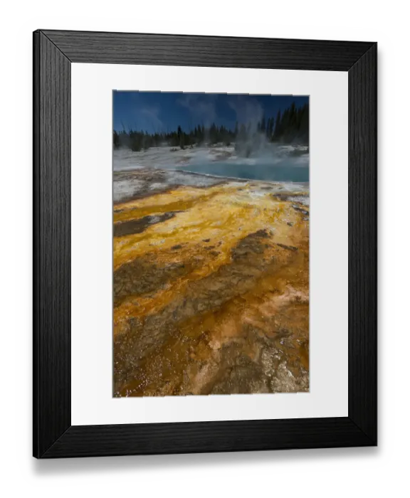 Framed Print : Colorful thermophile design run-off from Black Pool, West Thumb Geyser Area, Yellowstone National Park, Wyoming, USA Framed Print : Colorful thermophile design run-off from Black Pool, West Thumb Geyser Area, Yellowstone National Park, Wyoming, USA