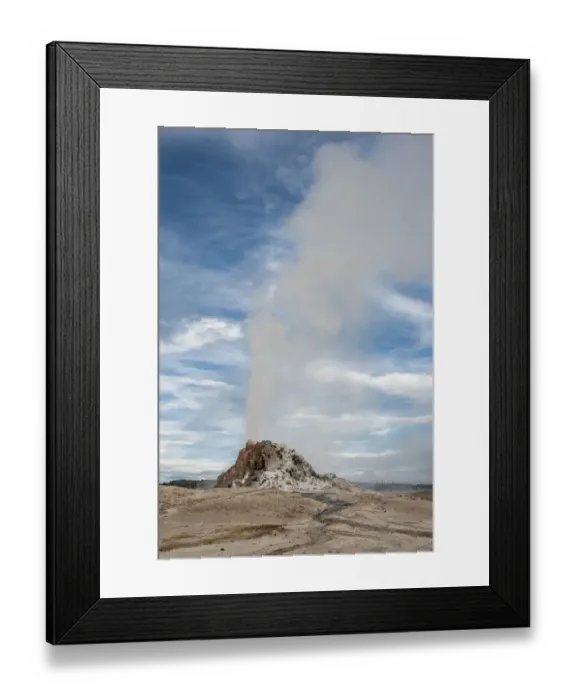 Framed Print : White Dome Geyser erupting, Yellowstone National Park, Wyoming, USA Framed Print : White Dome Geyser erupting, Yellowstone National Park, Wyoming, USA