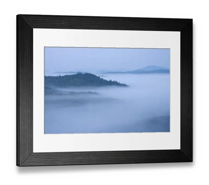 Framed Print : Mountains enshrouded in morning fog, Adirondack Mountains, New York State, USA Framed Print : Mountains enshrouded in morning fog, Adirondack Mountains, New York State, USA