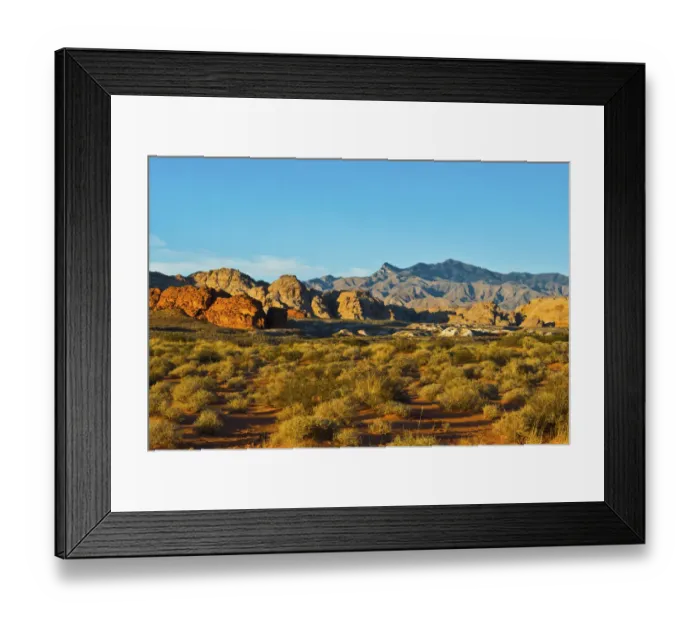 Framed Print : Landscape in Gold Butte National Monument, Mesquite, Nevada, USA Framed Print : Landscape in Gold Butte National Monument, Mesquite, Nevada, USA