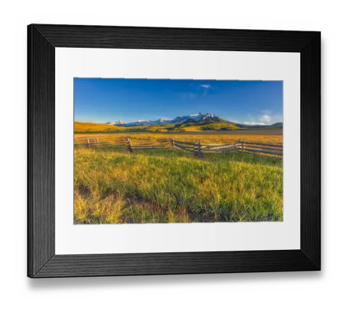 Framed Print : Grassy landscape at sunset, Colorado, USA Framed Print : Grassy landscape at sunset, Colorado, USA