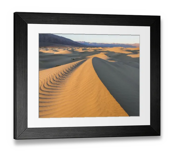 Framed Print : Landscape with Mesquite Dunes in Death Valley National Park, California, USA Framed Print : Landscape with Mesquite Dunes in Death Valley National Park, California, USA
