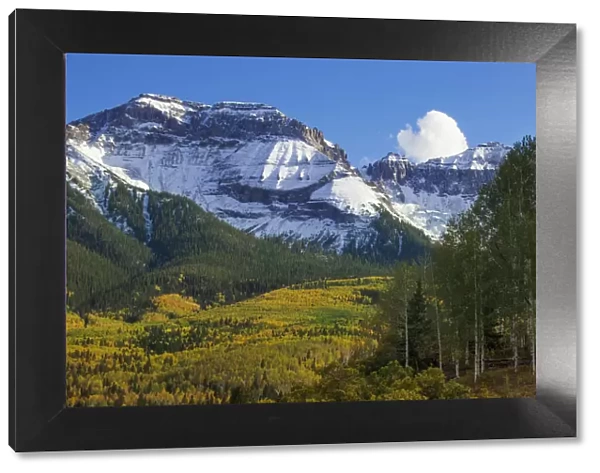 Mountain and valley landscape, San Juan Mountains, Colorado, USA