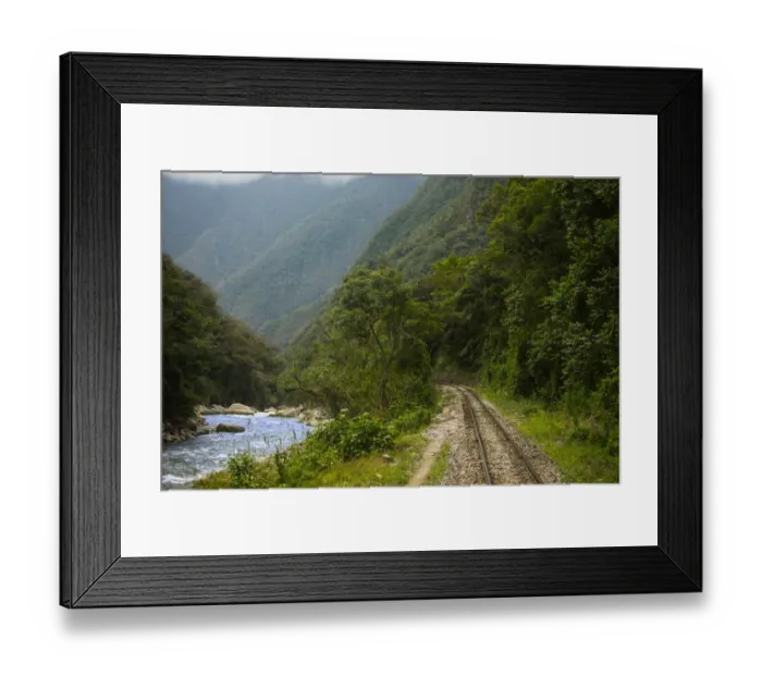Framed Print : Machu Picchu-Cusco Railway running along Urubamba River, Cusco Region, Peru Framed Print : Machu Picchu-Cusco Railway running along Urubamba River, Cusco Region, Peru