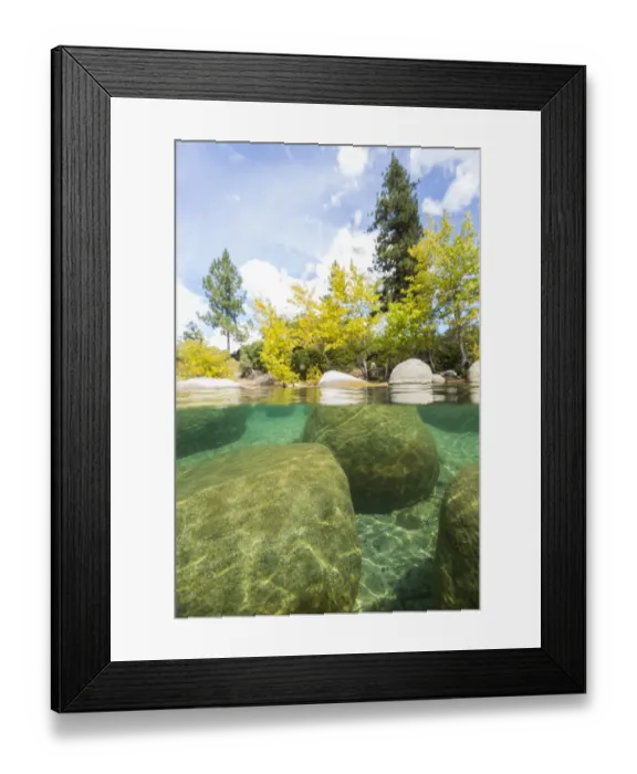 Framed Print : Water level view of Lake Tahoe from Sand Harbor, Nevada, USA Framed Print : Water level view of Lake Tahoe from Sand Harbor, Nevada, USA