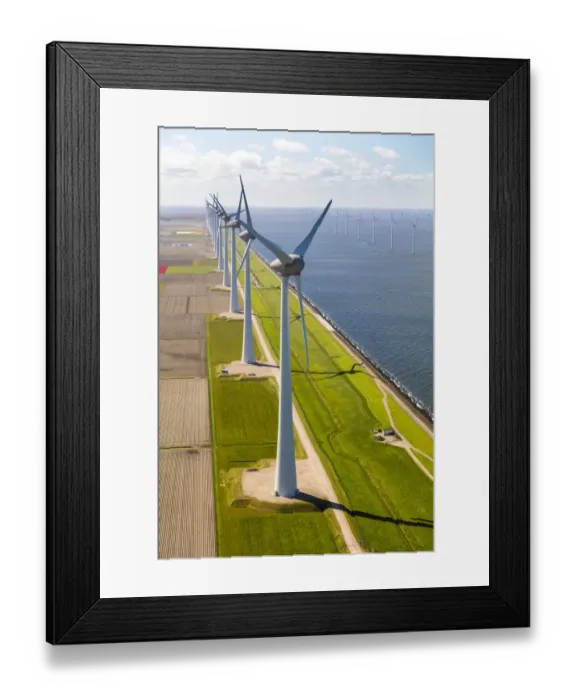 Framed Print : Wind turbines at sea, North Holland, Netherlands Framed Print : Wind turbines at sea, North Holland, Netherlands